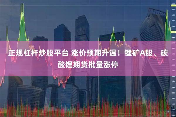正规杠杆炒股平台 涨价预期升温！锂矿A股、碳酸锂期货批量涨停